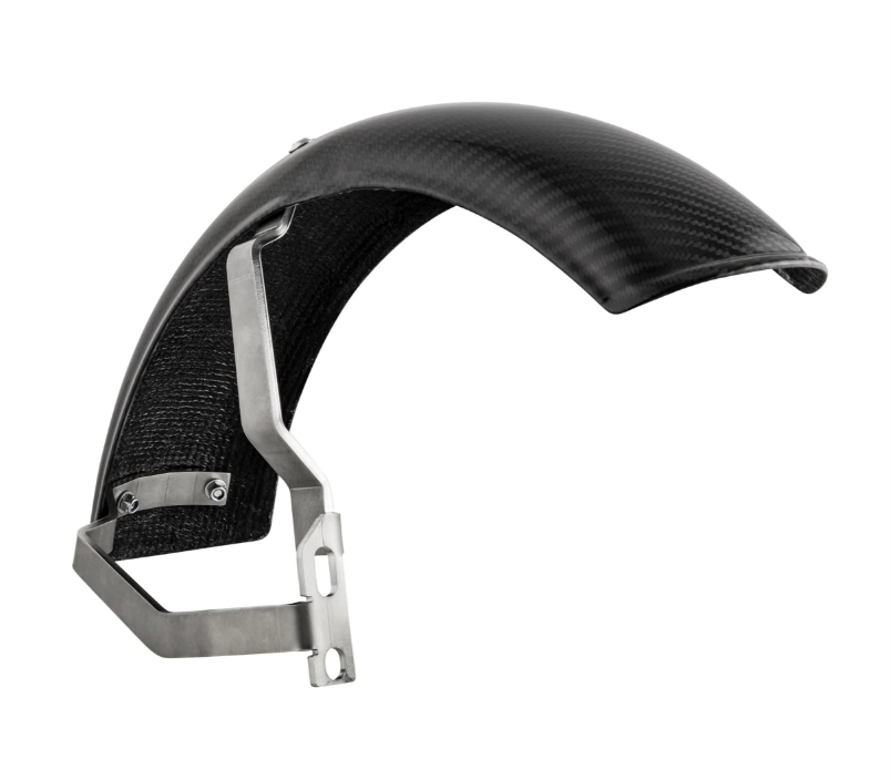 Aile 2.0 Garelli EVO II pour Vespa PX 80-200ccm, carbone clair, support en acier inoxydable