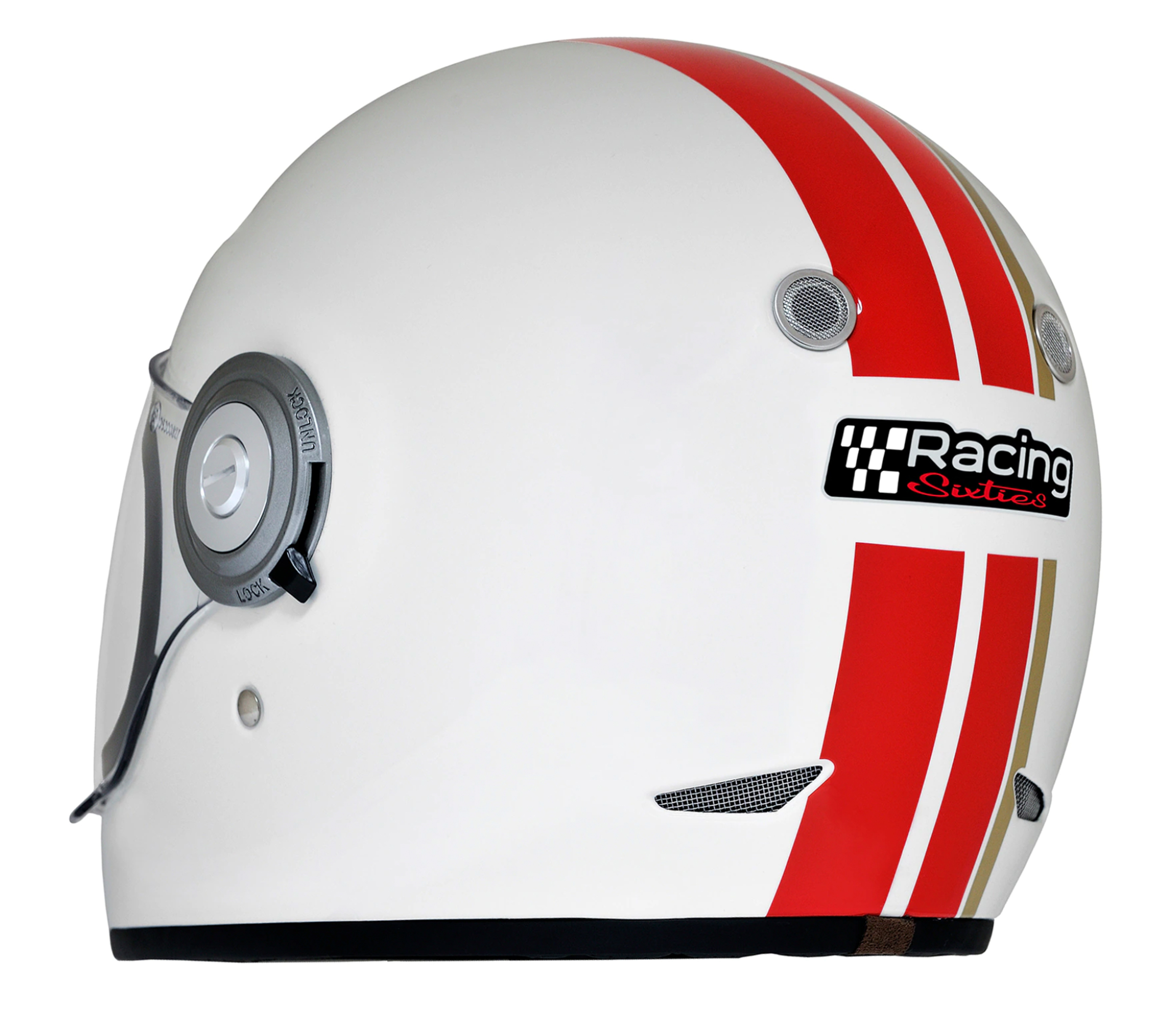 Casque intégral Vespa Racing Sixties 60s rouge / blanc