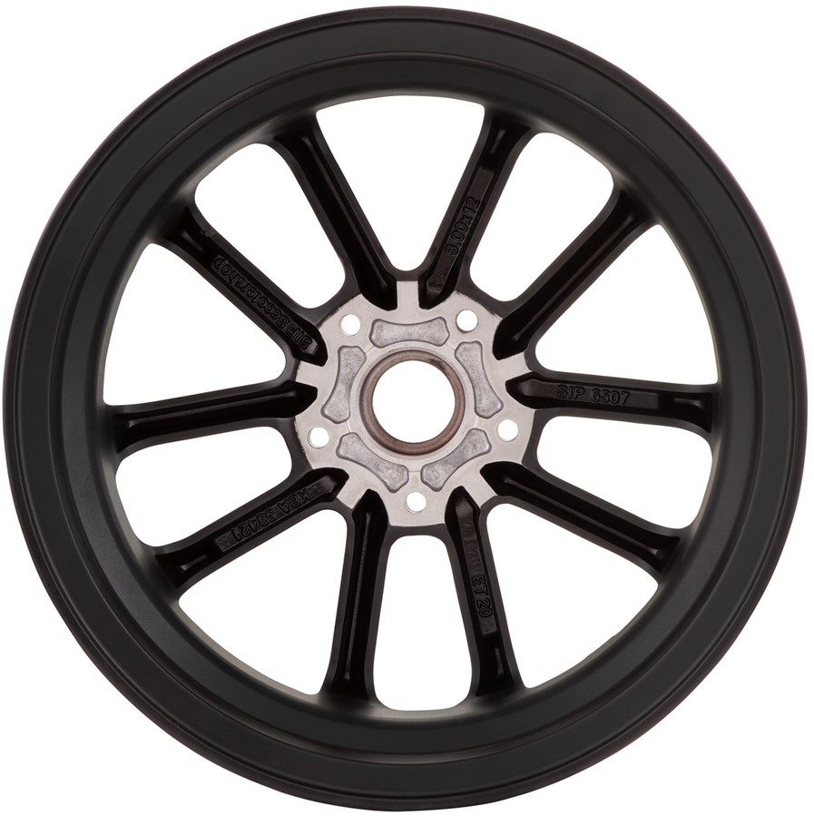 Jante avant/arrière 12" pour Vespa GTS/GTS Super/GTV/GT 60/GT/GT L 125-300cc, noir mat/rouge