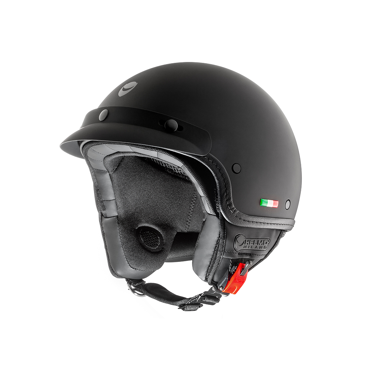 Helmo Milano casque jet, FuoriPorta, noir, matt