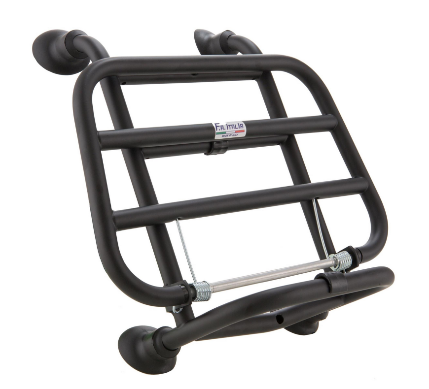 Porte-bagages avant pour Vespa Primavera /Sprint /Elettrica 50-150ccm, pliable, noir brillant