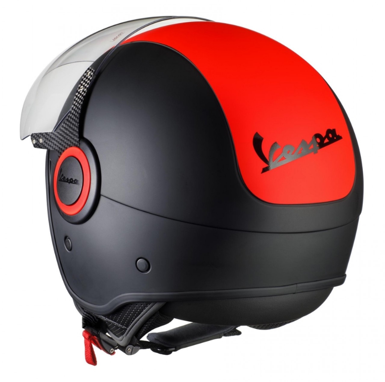 Casque Vespa VJ Fluo rouge fluorescent