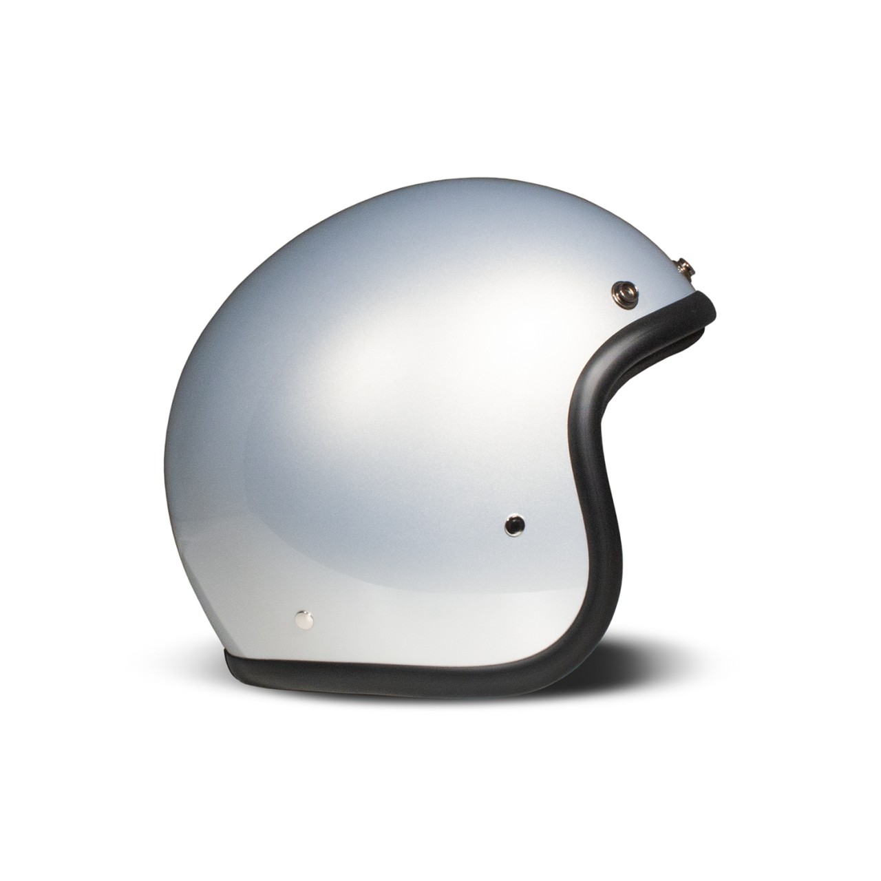 DMD casque jet rétro, argenté, brillant, Ice, fibre de verre, ECE 22.06