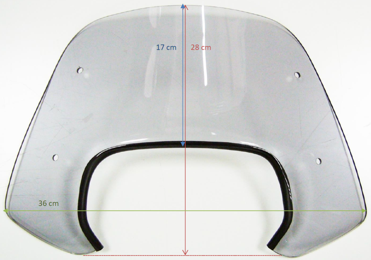 Pare-brise ERMAX Piccolo H 300 mm pour Vespa Sprint 50-150ccm 2T/4T, teinté/light black