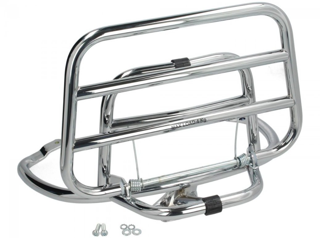 Porte-bagages arrière pliable Vespa Primavera / Sprint / Elettrica - Chrome