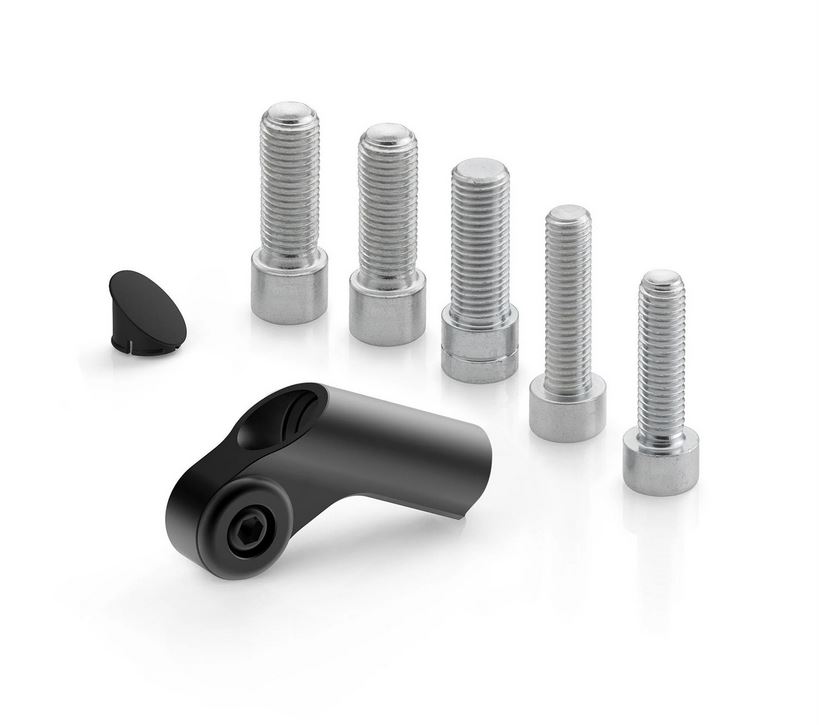 Adaptateur de rétroviseur RIZOMA "Side Mount" L 58,5 mm pour Vespa, noir anodisé