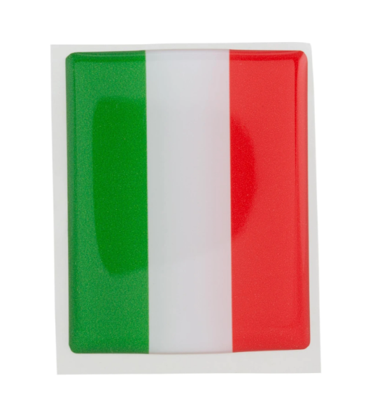 Emblème Vespa "Italie" quadrilatère en cascade, rouge/vert/blanc