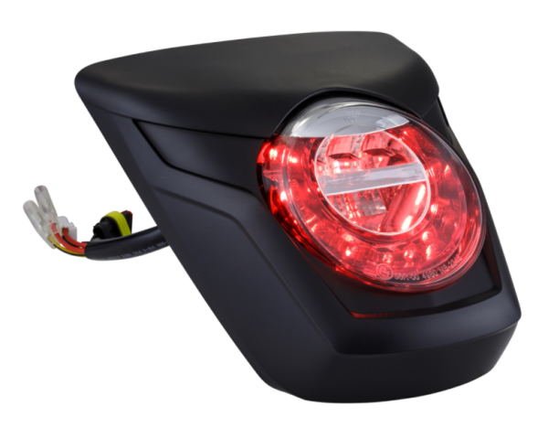 Feu arrière LED rouge pour Vespa Primavera/​Sprint 50-150ccm, bord - noir mat