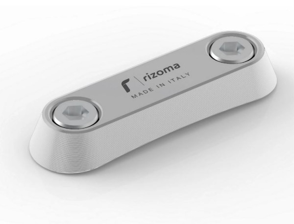 Cache fileté RIZOMA étrier de maintien passager pour Vespa GTS/GTS Super/GTV/Primavera, argenté