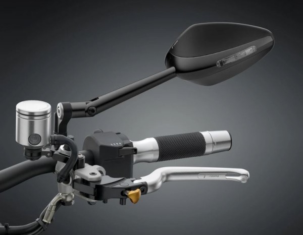 Rétroviseur RIZOMA "Veloce L naked" gauche ou droite avec clignotant pour Vespa, noir anodisé