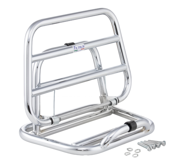 Porte-bagages arrière pour Vespa 946 3V i.e. 125cc, pliable, chrome