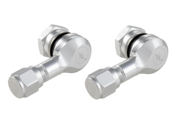 Embout de valve ZELIONI pour pneu/jante sans chambre à air 80°, argenté