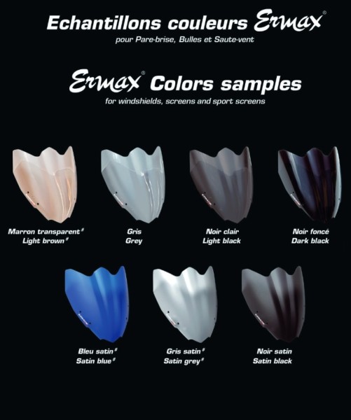 Pare-brise ERMAX taille originale pour les modèles Piaggio MP3, gris