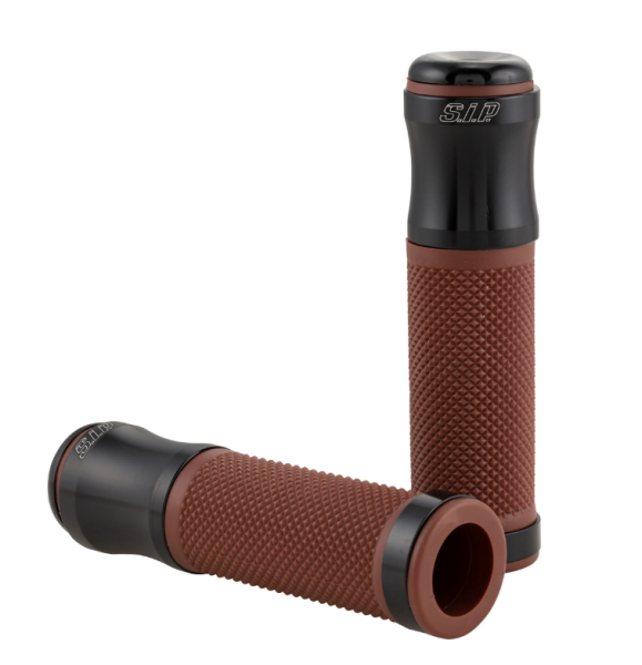 Poignées Ø 24/24 mm, L 125 mm pour Vespa PX 125-200ccm, noir brillant/marron