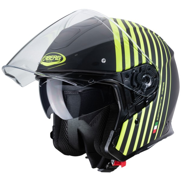 Caberg casque Flyon Bakari, noir mat/jaune fluo