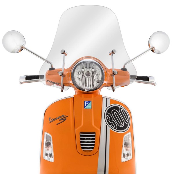 Pare-brise Sportivo pour Vespa GTS/​GTS Super/​​GT/​GT L 125-300ccm, mi-hauteur, clair