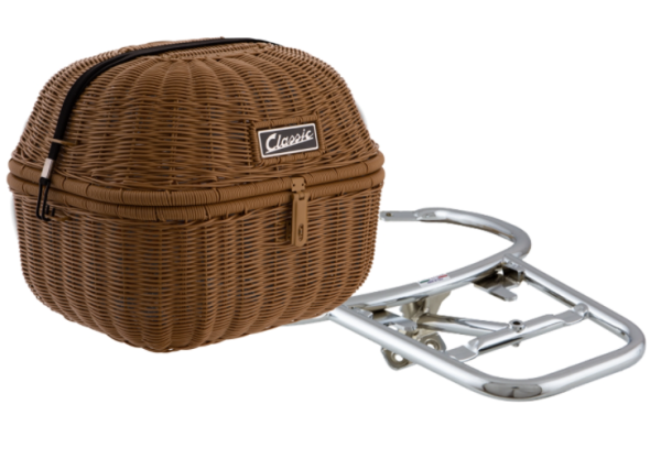 Panier à bagages Classic avec pont à bagages pour Vespa Primavera/Sprint 50-150ccm,marron