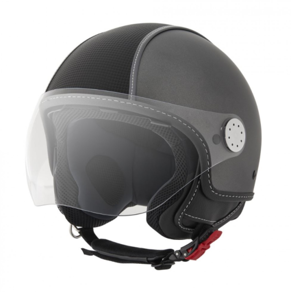 Casque Piaggio Demi Jet, Carbonskin, gris, mat