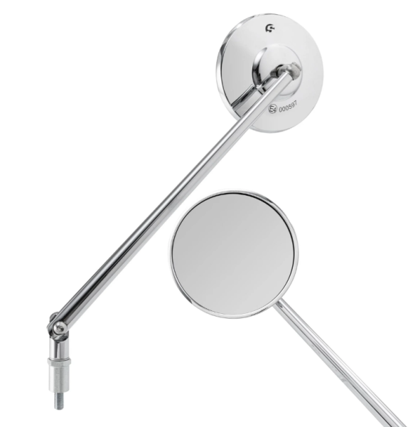 Rétroviseur standard pour Vespa, filetage à gauche, chromé