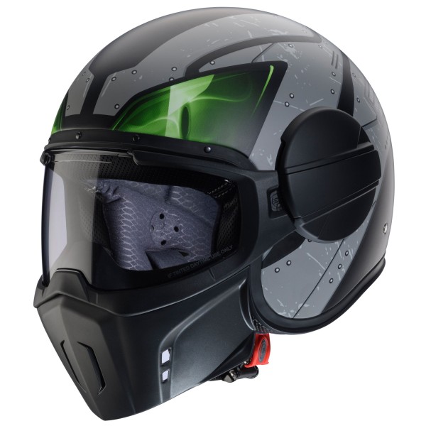 Caberg casque Ghost X Vyrus noir mat/gris-fluo-vert