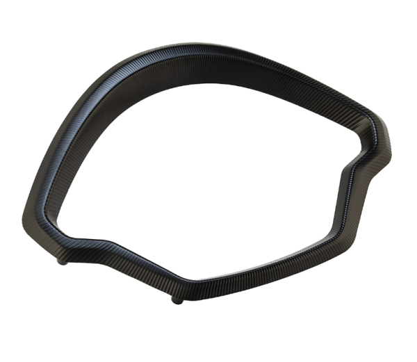 Anneau décoratif tachymètre pour Vespa GTS/GTS Super 125/300ccm (`22-), alu, noir anodisé