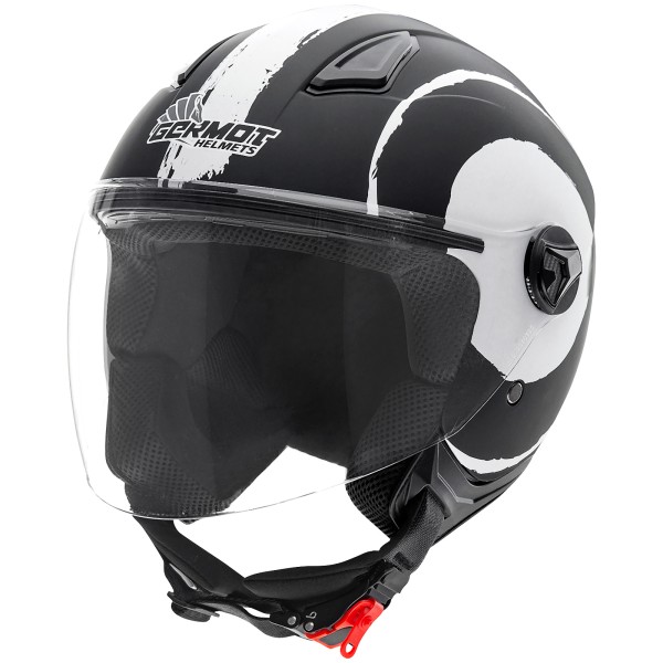 Germot Casque GM 196, noir mat/blanc