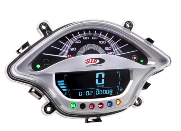 Compte-tours/compteur de vitesse pour Vespa Primavera/​Sprint 50-150ccm 2T/​4T AC, argent