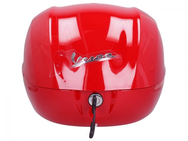 Kit top case 32L rouge dragon (894), porte-bagages chrome pour Vespa Sprint / Primavera