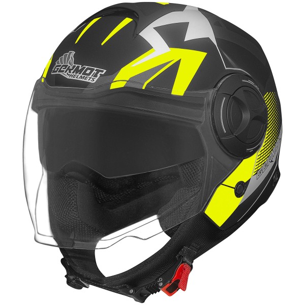 Germot casque GM 650, noir mat/fluo-jaune