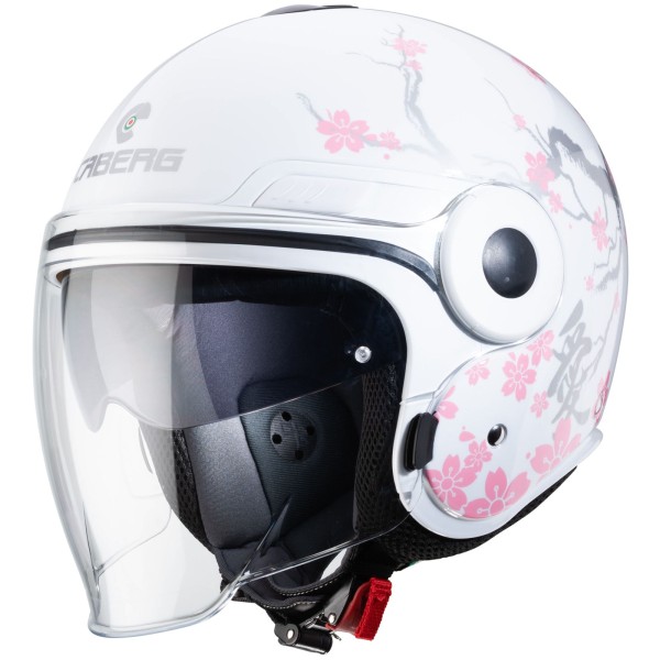 Caberg casque Uptown Bloom, blanc/argent-rose