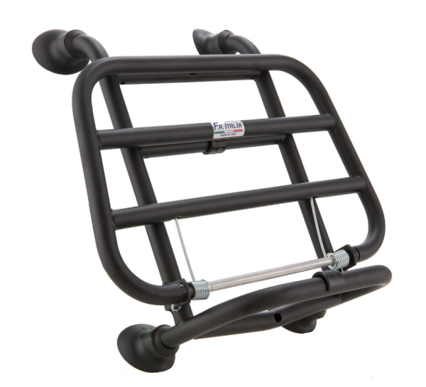 Porte-bagages avant pour Vespa Primavera /Sprint /Elettrica 50-150ccm, pliable, noir brillant