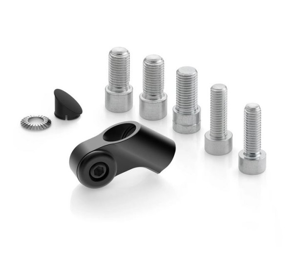 Adaptateur de rétroviseur RIZOMA "Side Mount" L 42,5 mm pour Vespa, noir anodisé