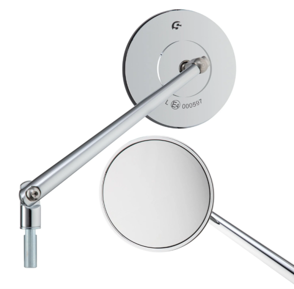 Rétroviseur standard pour Vespa, filetage à gauche, chromé