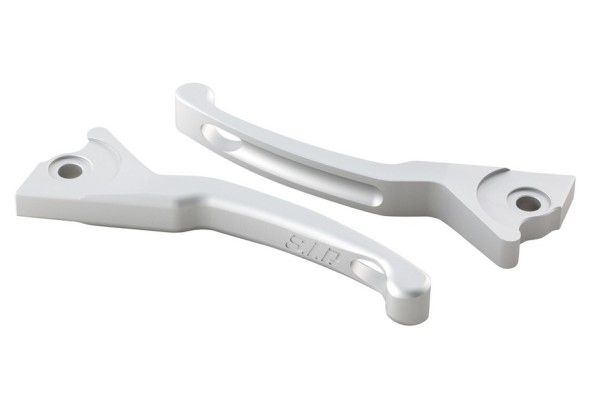Jeu de leviers de frein Sport Shorty pour Vespa, droite et gauche, argent mat