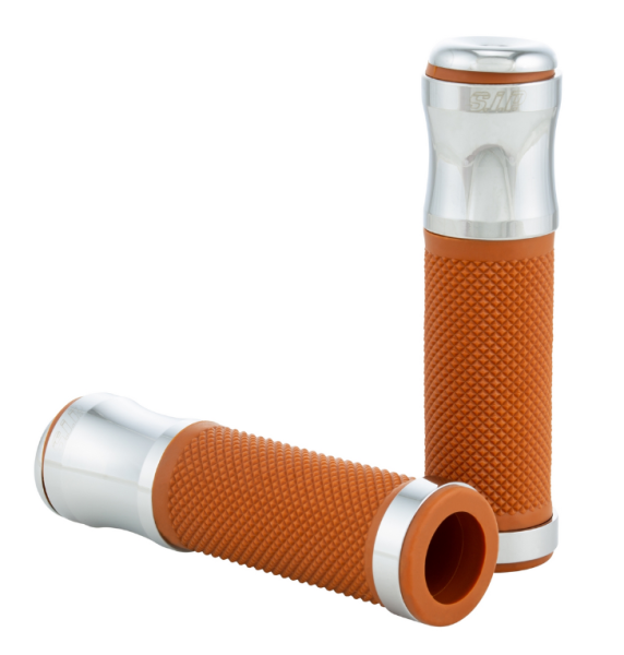 Poignées Ø 24/24 mm, L 125 mm pour Vespa PX 125-200ccm, chrome/marron