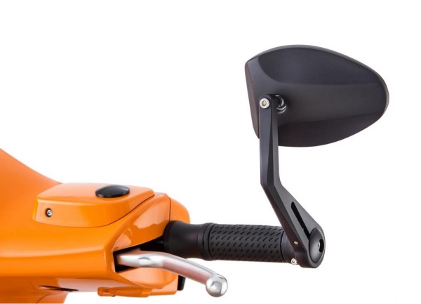 Rétroviseur bout de guidon FERRARA 2 pour Vespa gauche ou droite, noir