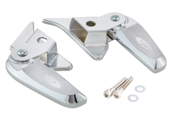 Repose-pieds droit et gauche pour Vespa Primavera/​Sprint 50-150ccm 2T/​4T AC, chrome/chrome