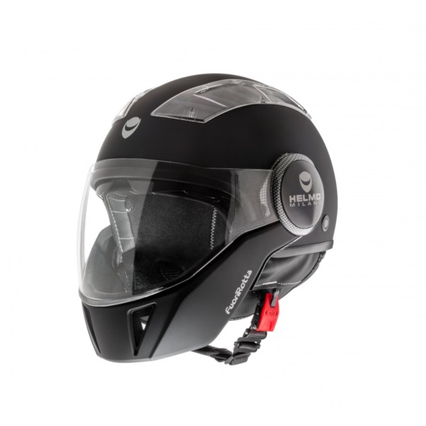 Helmo Milano Full casque jet, FuoriRotta, noir, mat