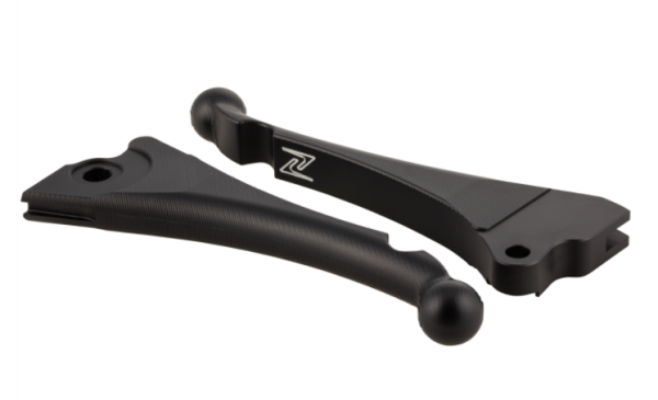 Jeu de leviers de frein sport "Shorty 3D" gauche/droit pour Vespa LX/​LXV/​S/​Primavera/​Sprint, noir mat