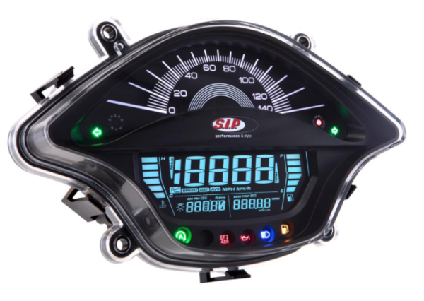 Compte-tours/compteur de vitesse pour Vespa Primavera/​Sprint 50-150ccm 2T/​4T AC, noir