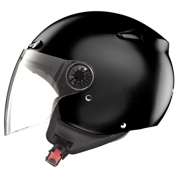 Helmo Milano casque jet, Oscuro, noir, brillant