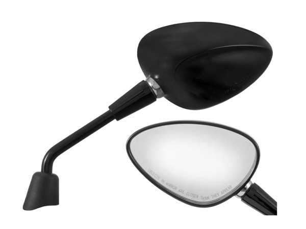 Miroir Shorty noir brillant droit et gauche pour Vespa Sprint 50-150ccm 2T/​4T