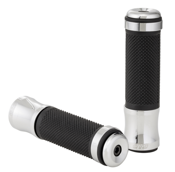 Poignées Ø 24/24 mm, L 125 mm pour Vespa PX 125-200ccm, noir/chrome