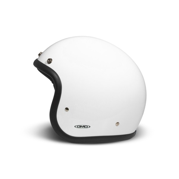 DMD casque jet rétro, blanc, mat, Solid White, fibre de verre, ECE 22.06