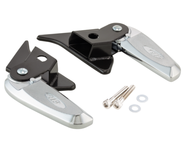 Repose-pieds droit et gauche pour Vespa Primavera/​Sprint 50-150ccm 2T/​4T AC, noir/chrome