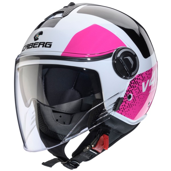Caberg casque Riviera V4 X Alpha blanc/noir-fuchsia