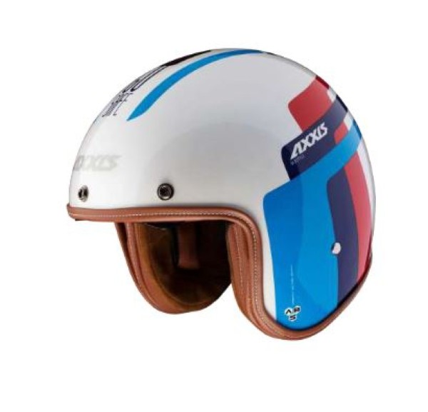Casque jet Axxis, Hornet SV Oldstyle, bleu brillant