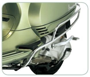 Barres de protection latérales d'origine chromées Vespa LX / LXV