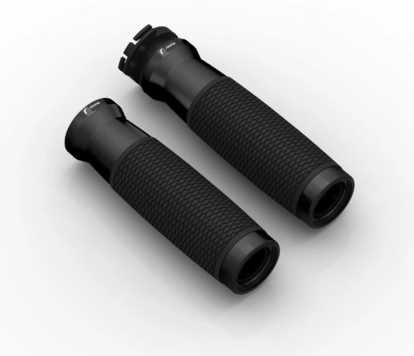 Poignées RIZOMA Urlo RS Ø 22/24 mm L 128 mm pour Vespa GTS/GTS Super/GTV, noir anodisé